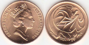 1990 Australia 2 Cents copy
